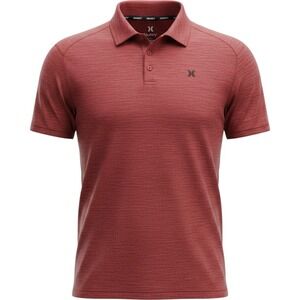Hurley Mens Short Sleeve Polo Shirt Heather Red Marl Performance Top Size M